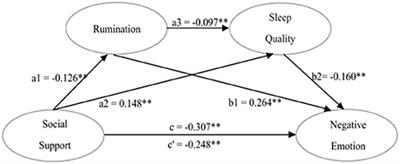 Association of social support with negative emotions among Chinese adolescents during Omicron-related lockdown of Shenzhen City: The roles of rumination and sleep quality